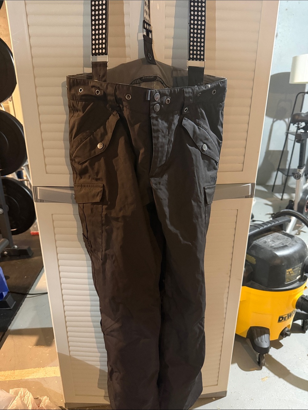 Burton Black Cargo Snow Pants with Removable Suspenders